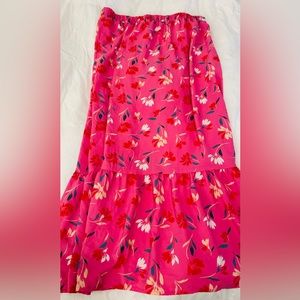 LOFT Floral Pink Skirt